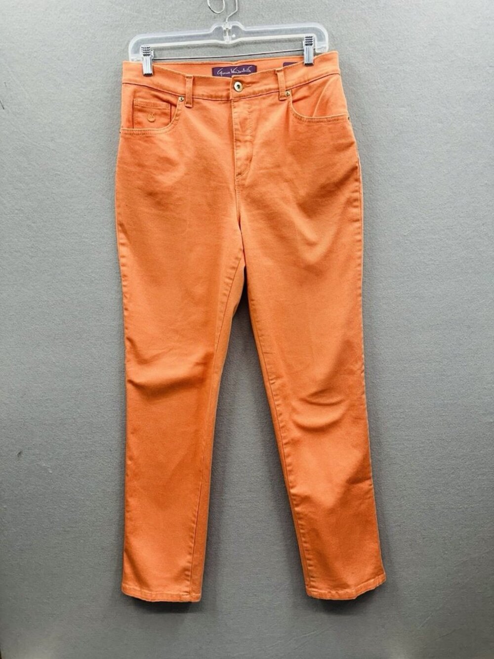 Gloria Vanderbilt Jeans 8 Regular Orange Mid Rise Tapered Slim Leg Denim Pants